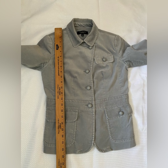 Talbots Grace Fit Glacier Blue Periwinkle Jacket velvet Spring Blazer size 2 - Picture 2 of 16